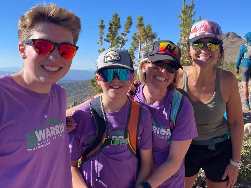 A group of hikers on the Mount Rose Summit Trail for the 2023 Be Warrior Challenge Hike