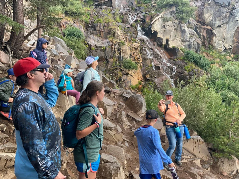 Be Warrior Challenge Hikers at Waterfall